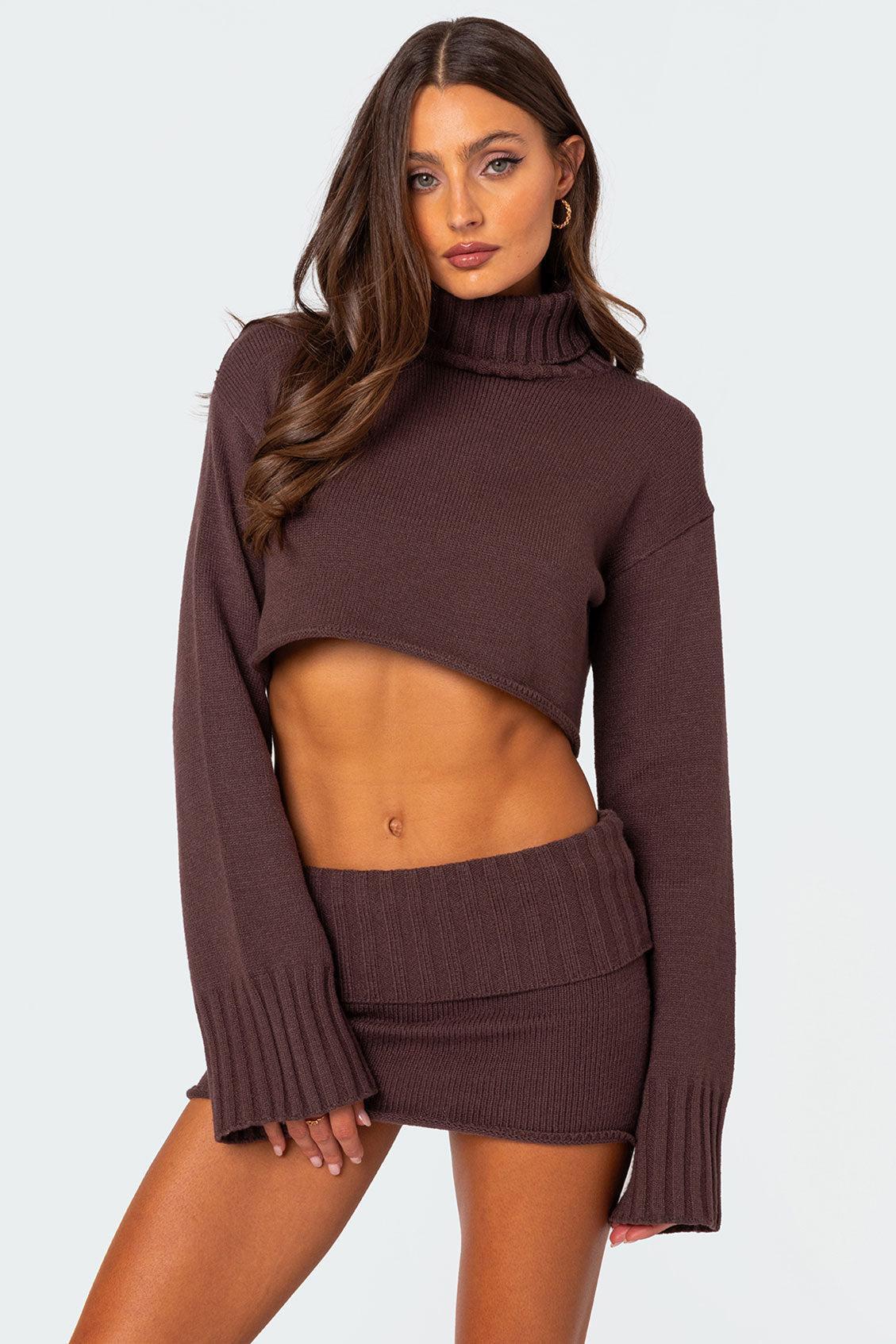 Gino Cropped Turtle Neck Sweater Product Image