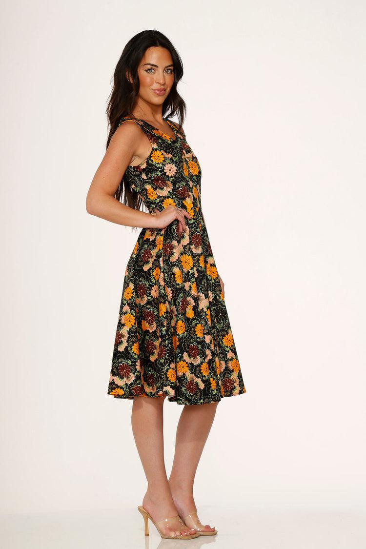 Yellow Floral Swing Dress Product Image