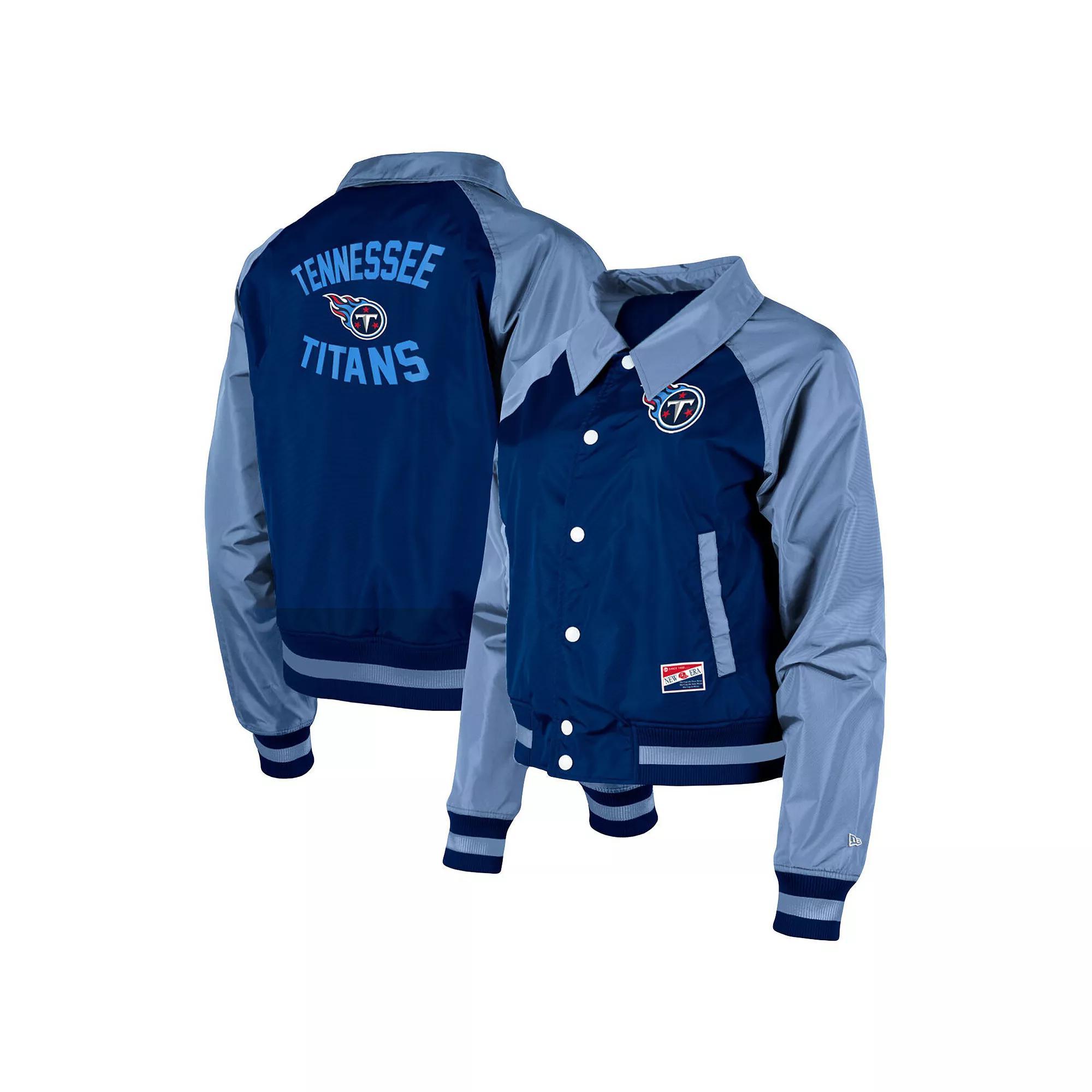 Women's New Era Navy Tennessee Titans Coaches Raglan Full-Snap Jacket, Size: Large, Blue Product Image