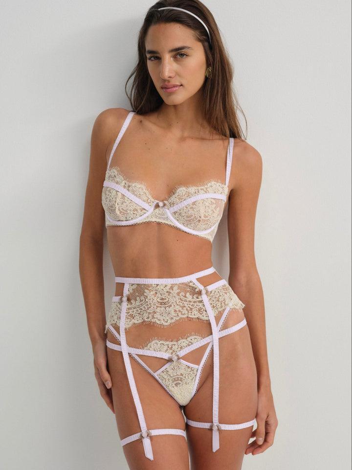 Victoria Lace Garter Belt — Ivory Product Image
