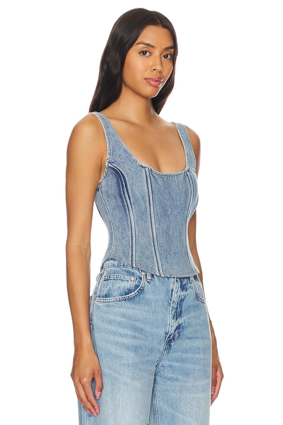 Denim Scoop Corset Top WeWoreWhat Product Image