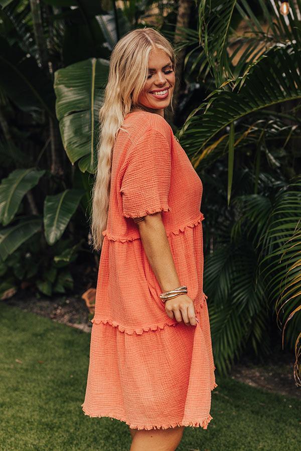 Summer Mimosa Babydoll Dress in Tangerine Curves Product Image