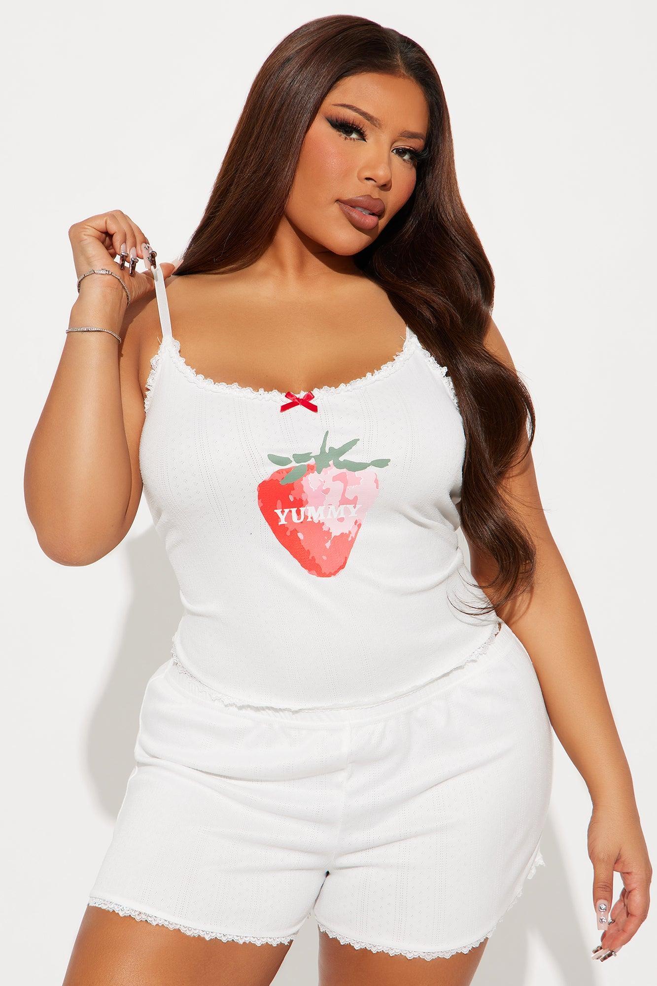 Berry Yummy Pointelle PJ Short Set - White/combo Product Image