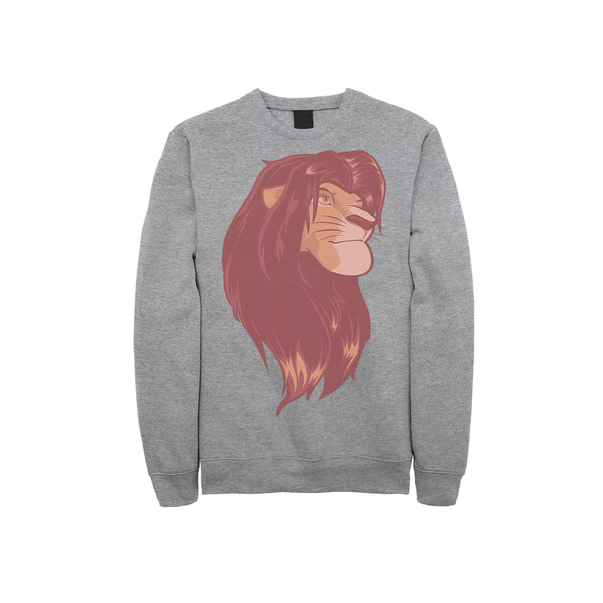 Disney's The Lion King Simba Men's King Of Pride Rock Sweatshirt, Size: XL, Athletic Grey Product Image