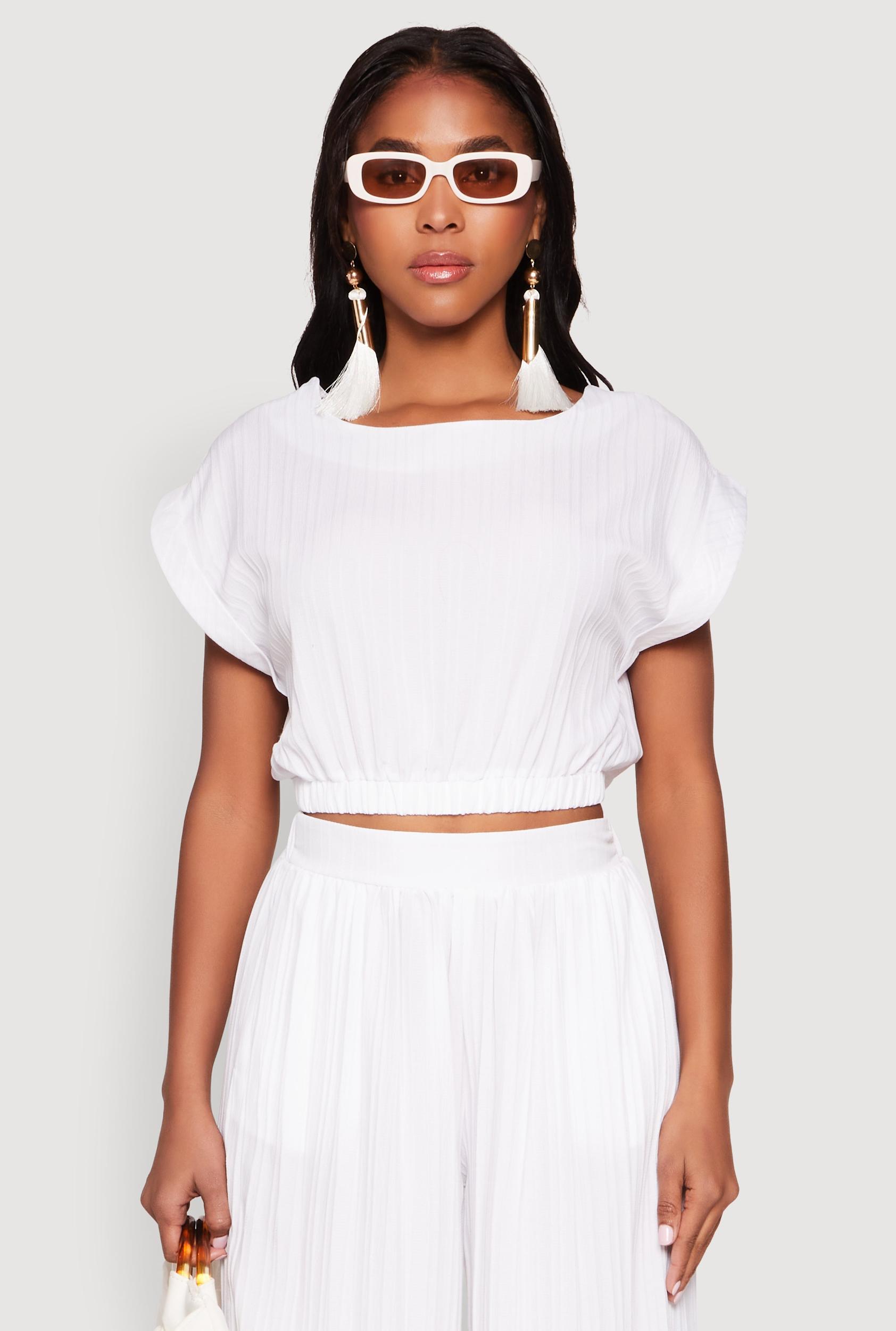 Womens Shadow Stripe Crop Top Product Image