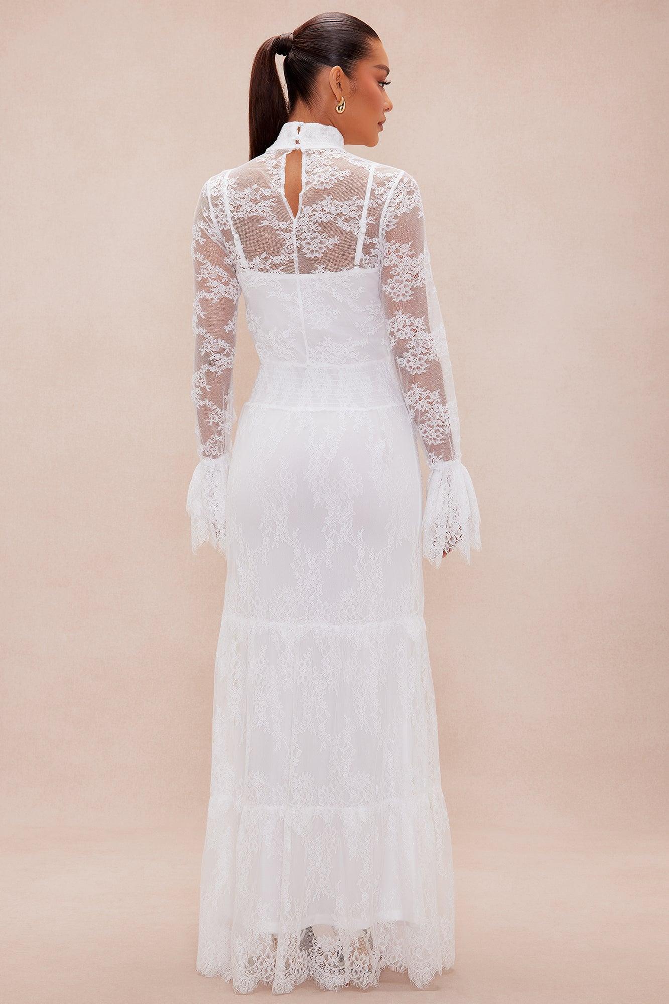 Loraine Lace Maxi Dress - White Product Image