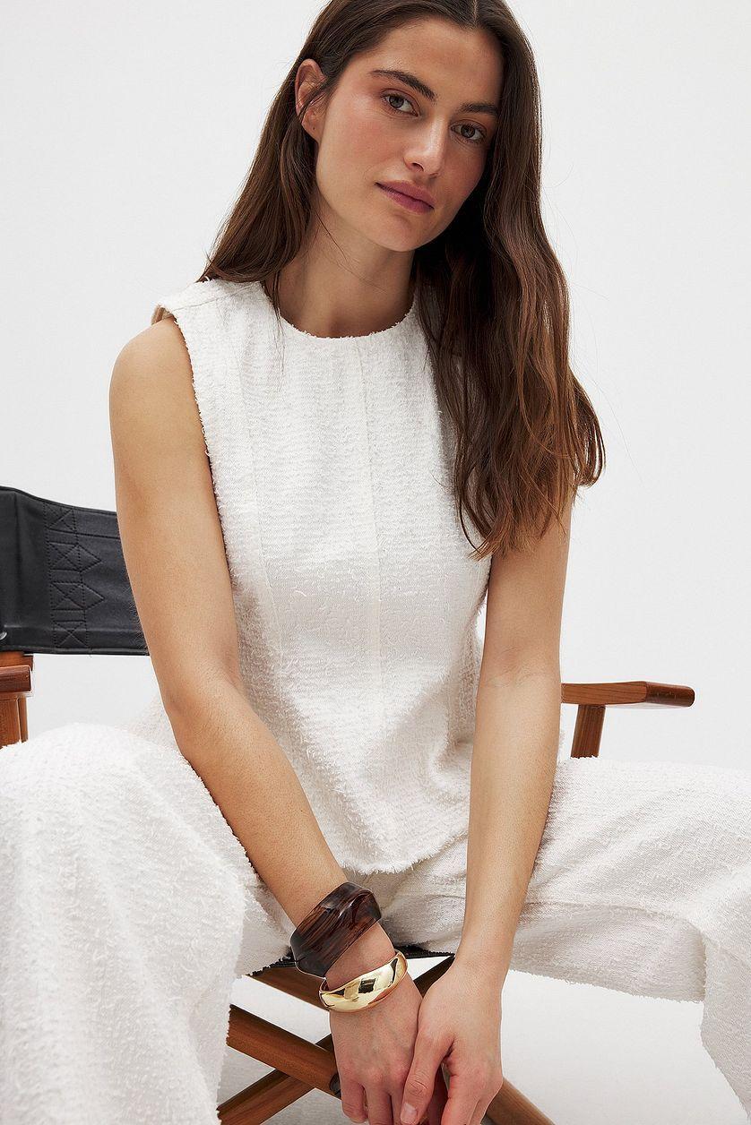 Structured Detail Denim Top Product Image