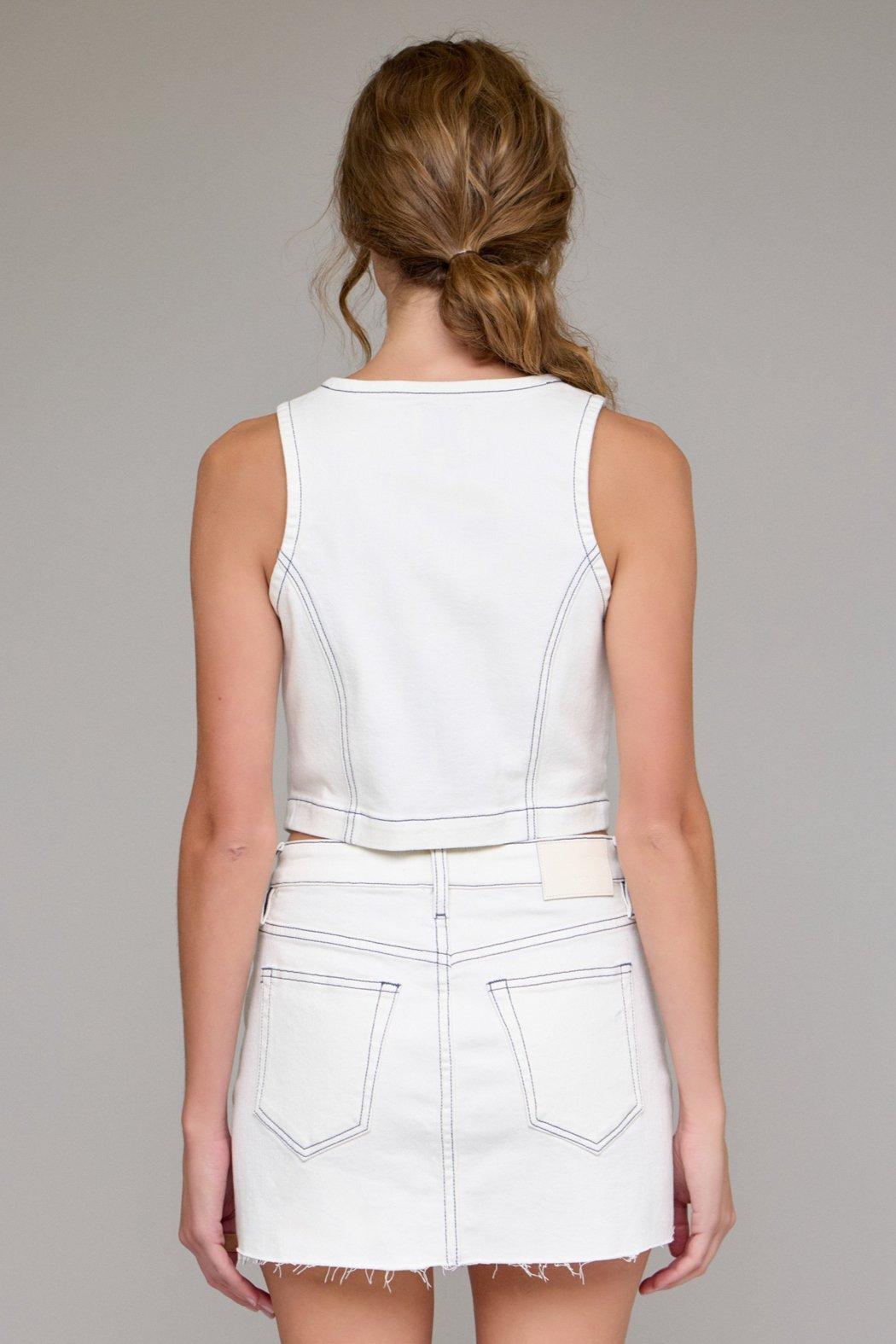 Cropped Fitted Vest Product Image