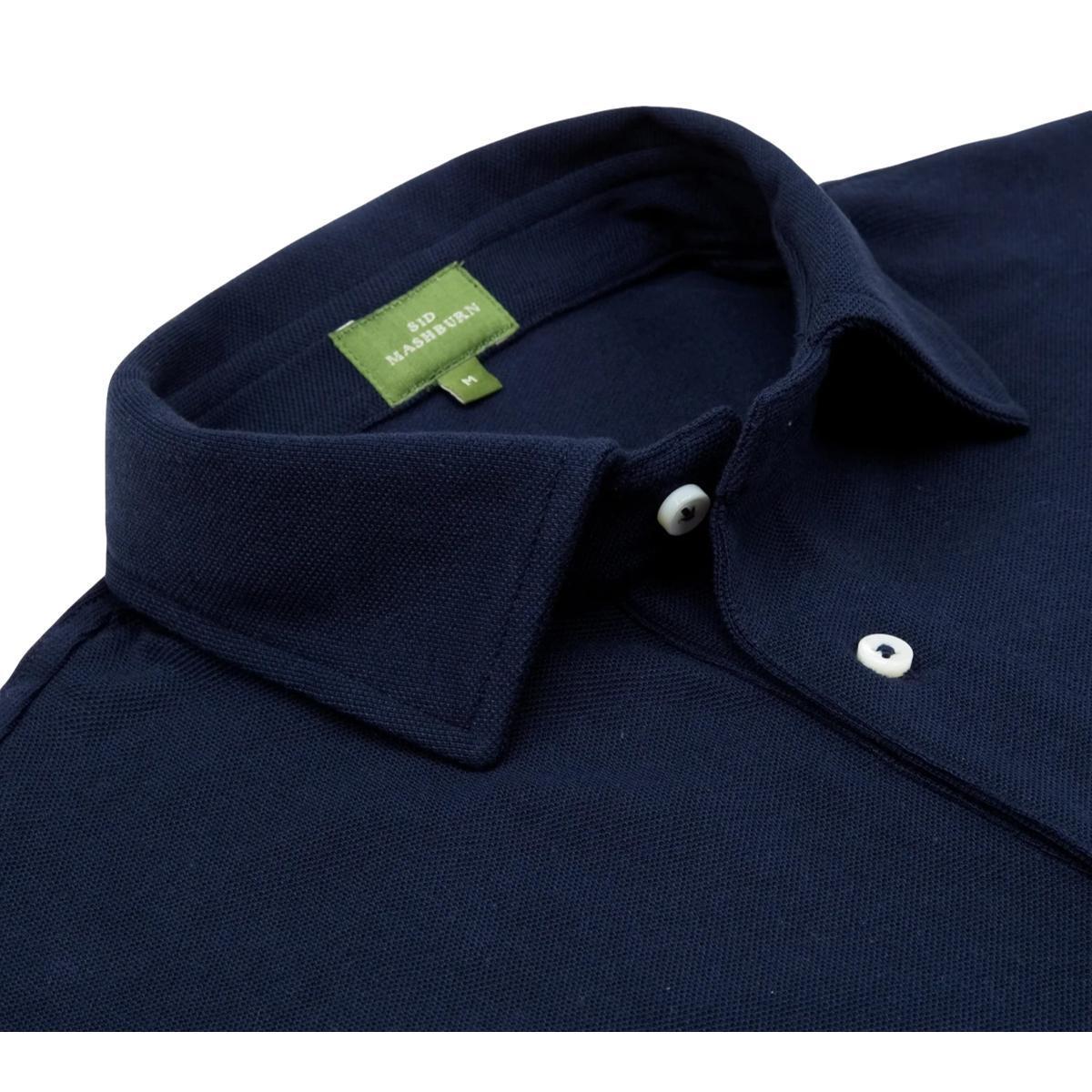 Short-Sleeved Polo Navy Pima Pique Product Image
