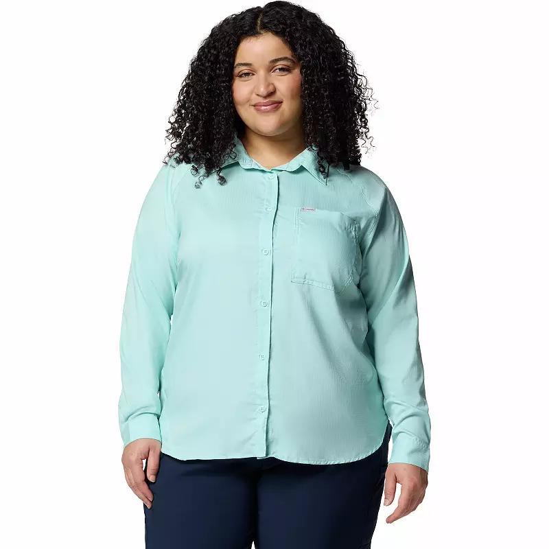 Plus Size Columbia Anytime Lite Button-Front Shirt, Women's, Size: 1XL, Alpenglow Product Image