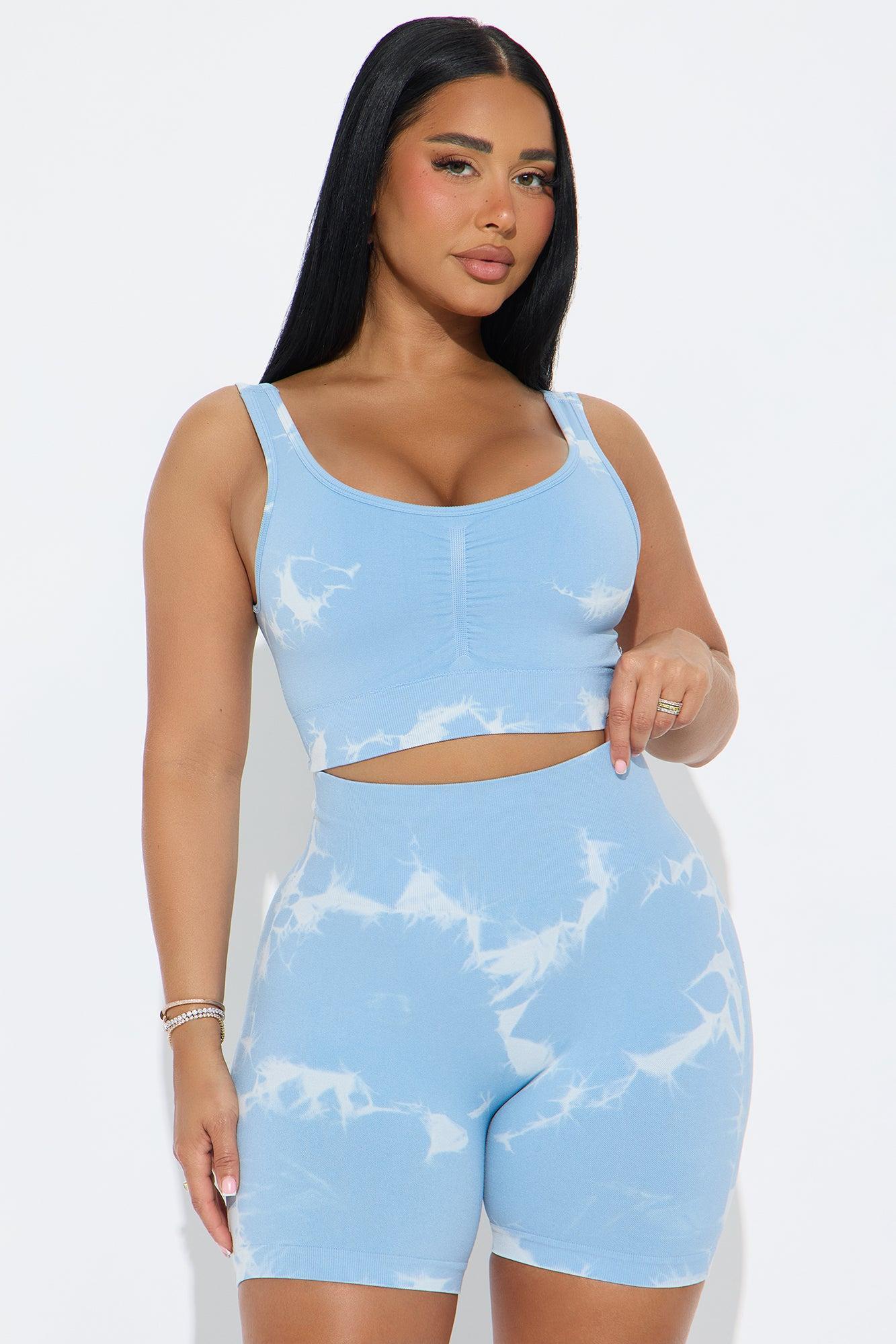 Cassie Seamless Short Set - Blue Product Image