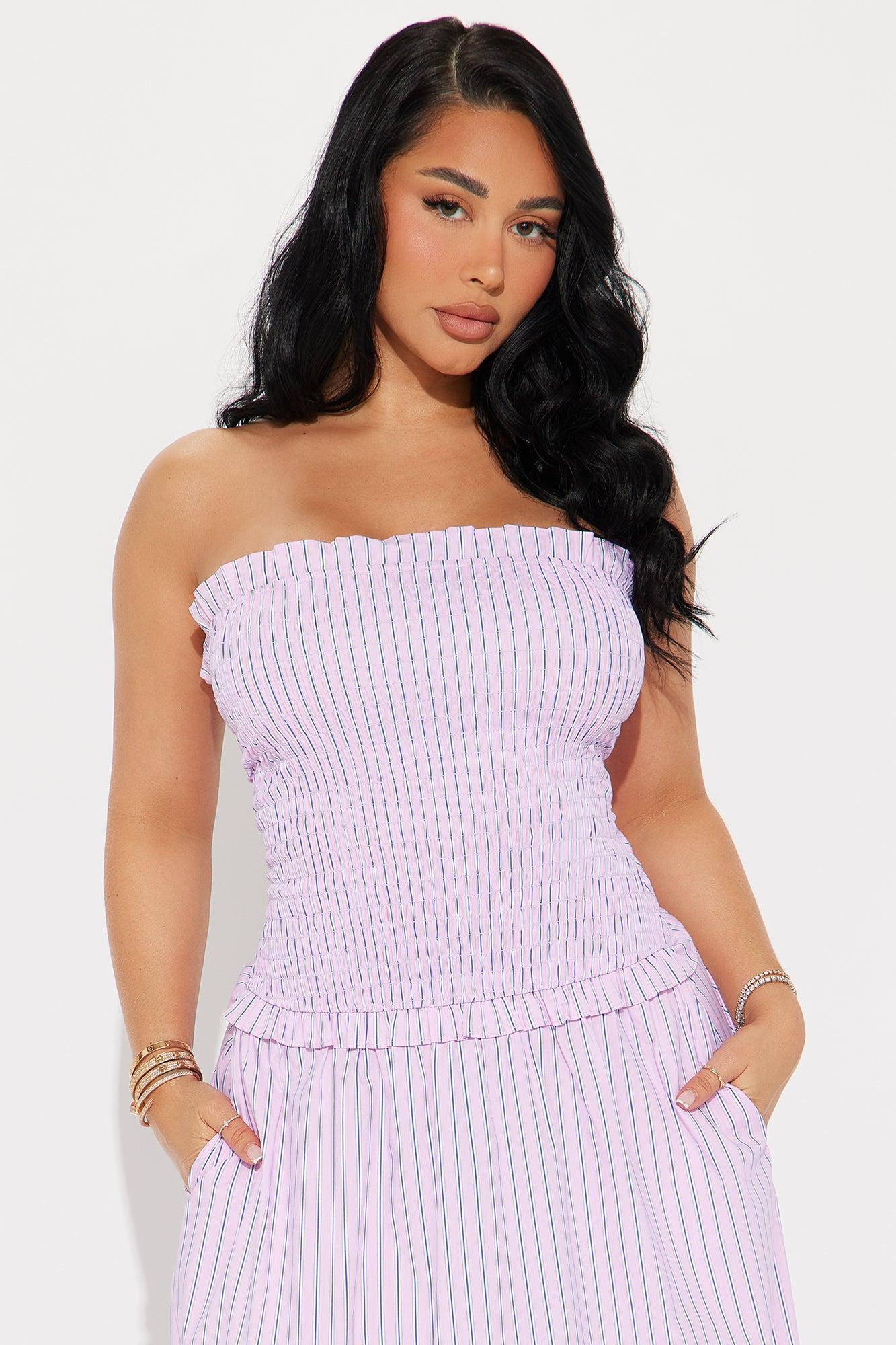 Raquel Smocked Drop Waist Maxi Dress - Pink/combo Product Image