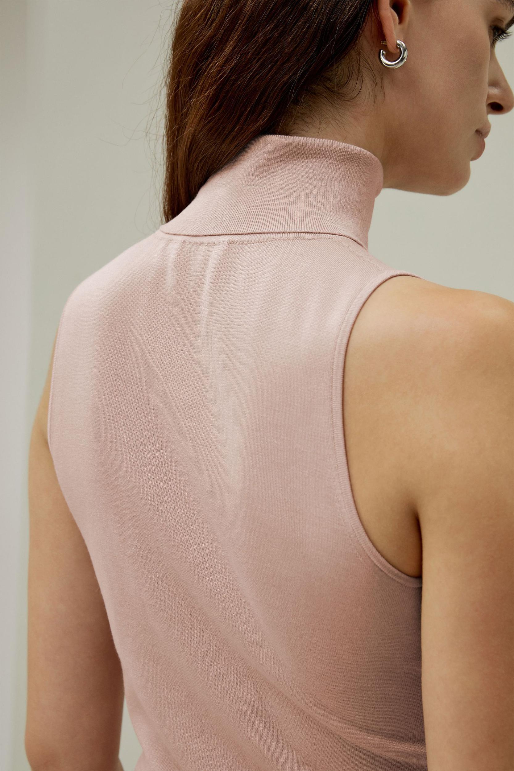 Minimalist Sleeveless Turtleneck Top Product Image