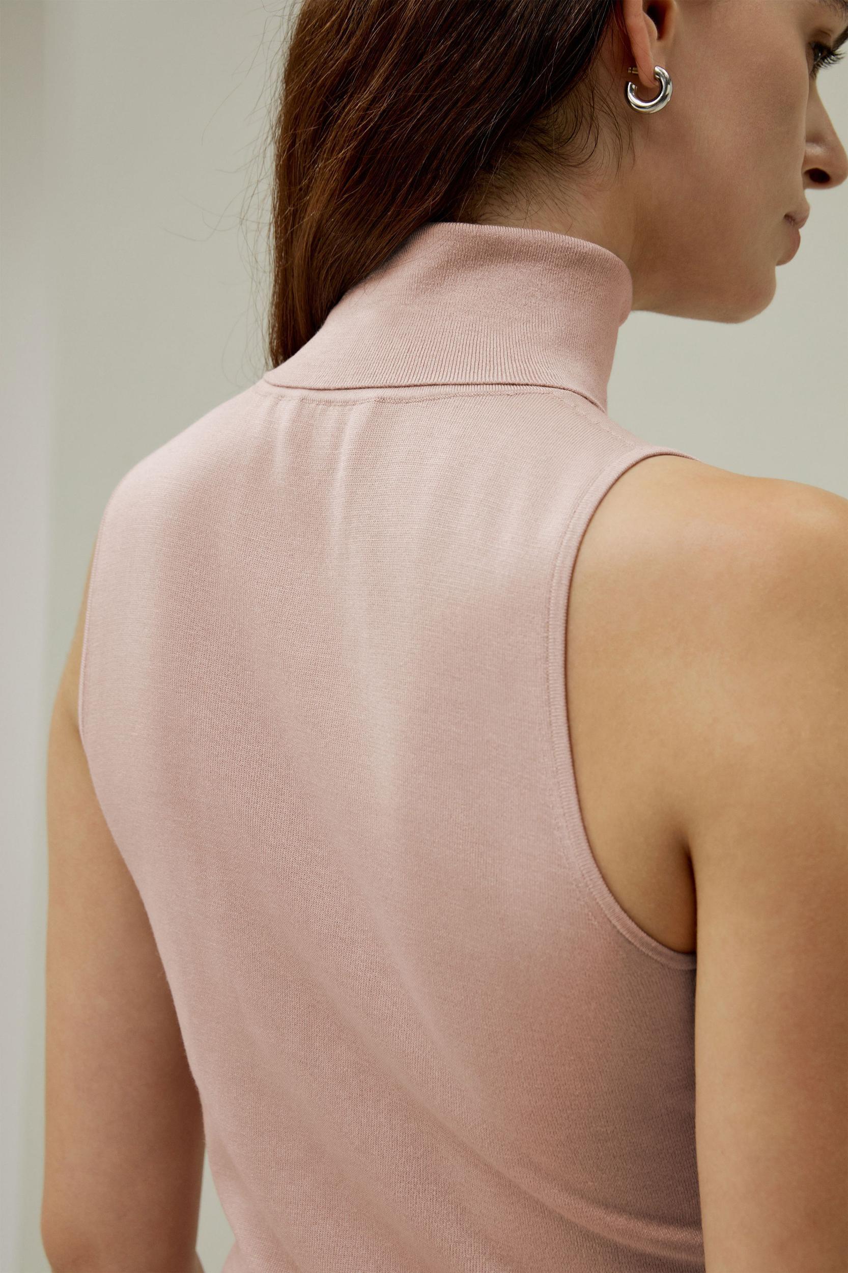Minimalist Sleeveless Turtleneck Top Product Image