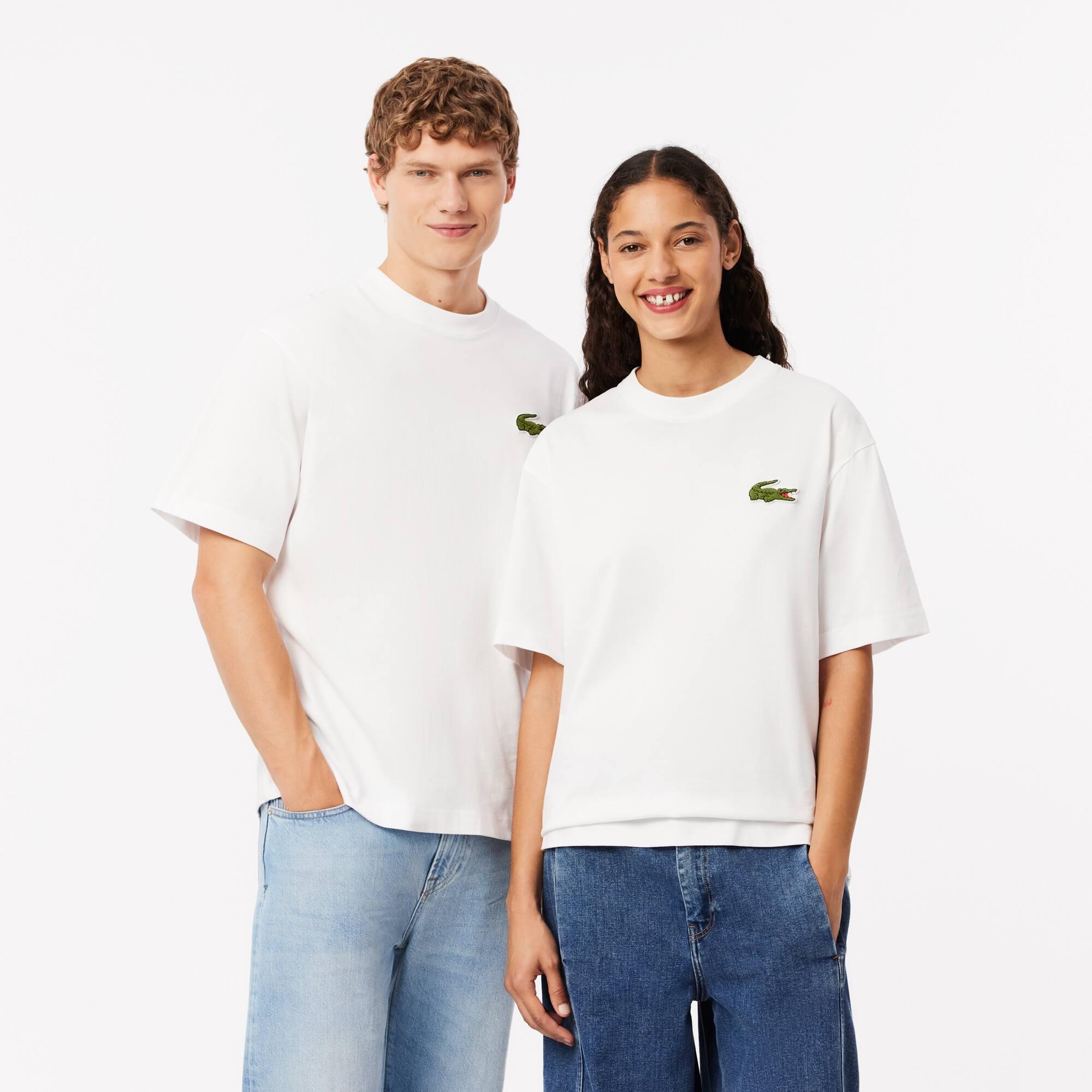 Unisex Loose Fit Heavy Cotton Badge T-Shirt Product Image
