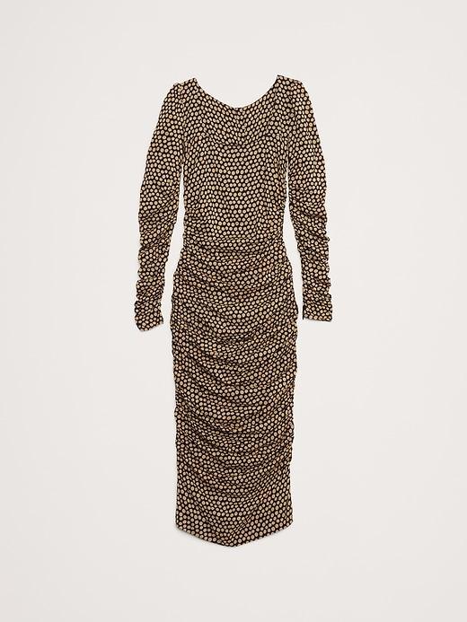 Crepe Ruched Midi Dress Product Image