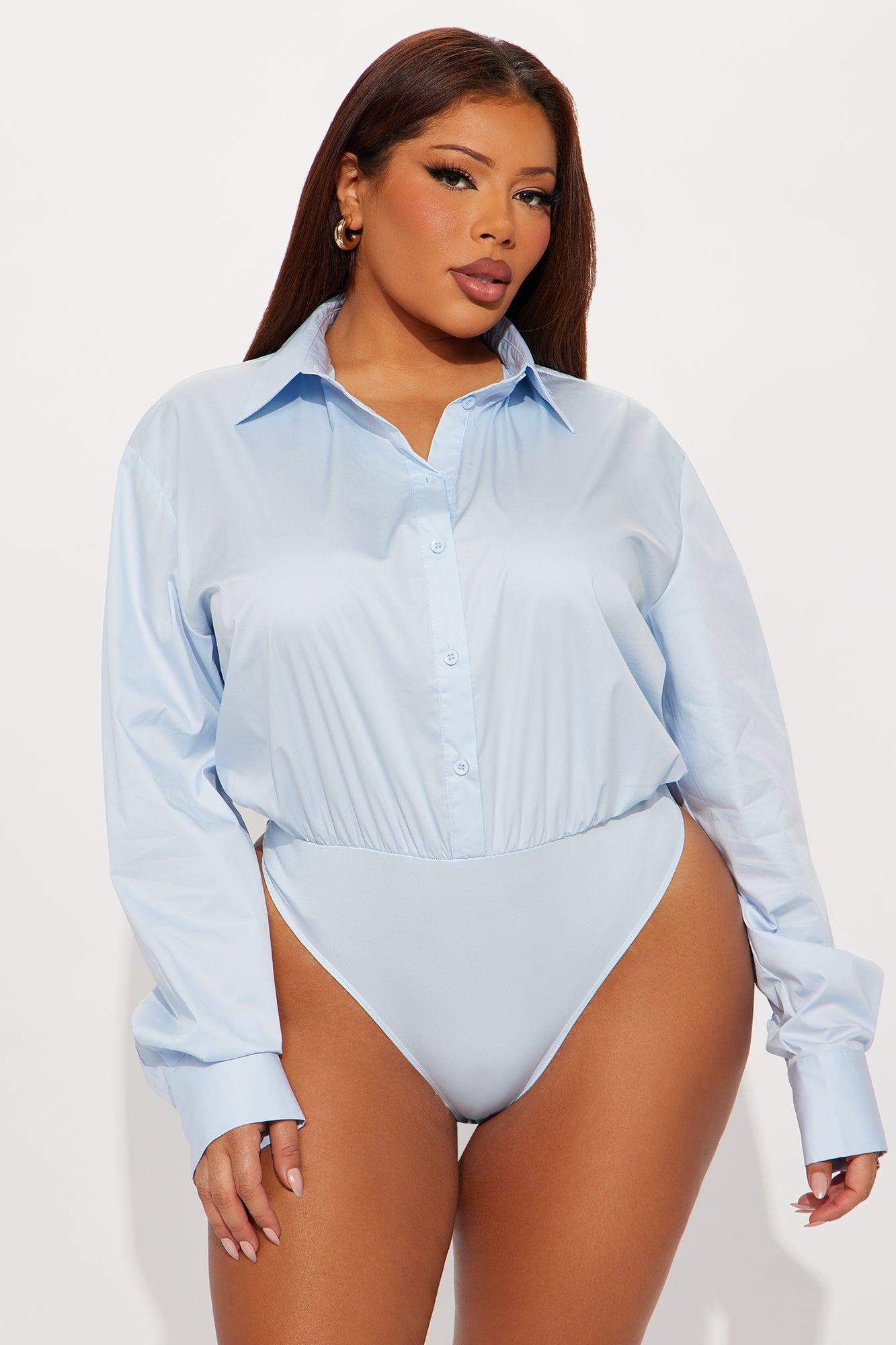 Most Loved Poplin Bodysuit - Blue Product Image