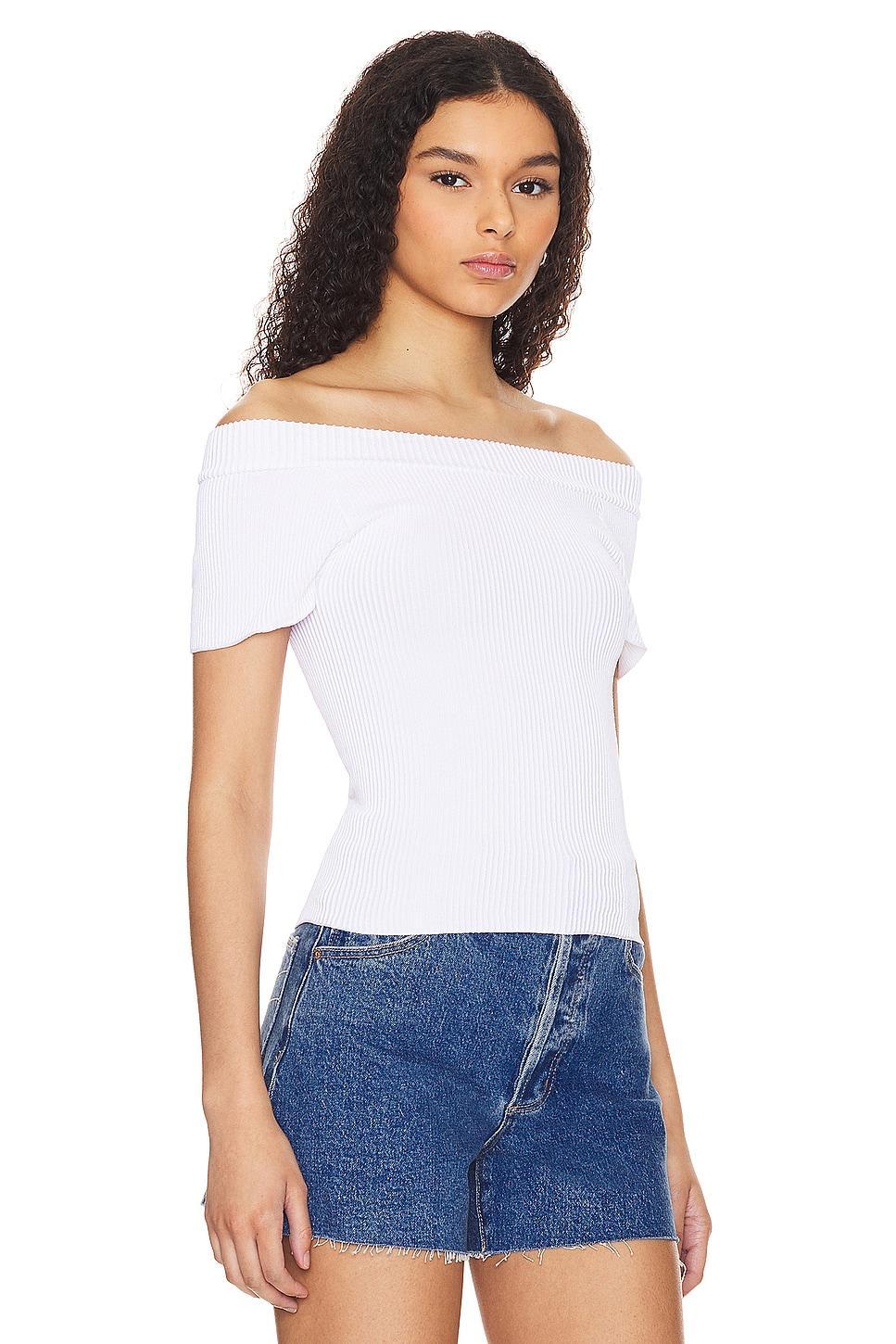 X Intimately FP Ribbed Seamless Off Shoulder Top In White Free People Product Image