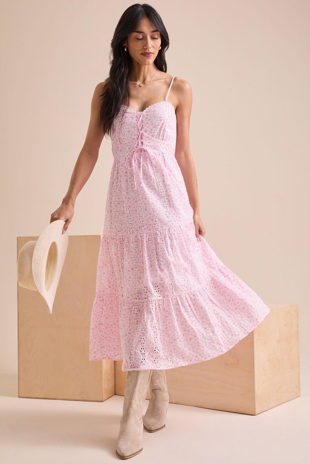Maisie Eyelet Midi Dress Product Image