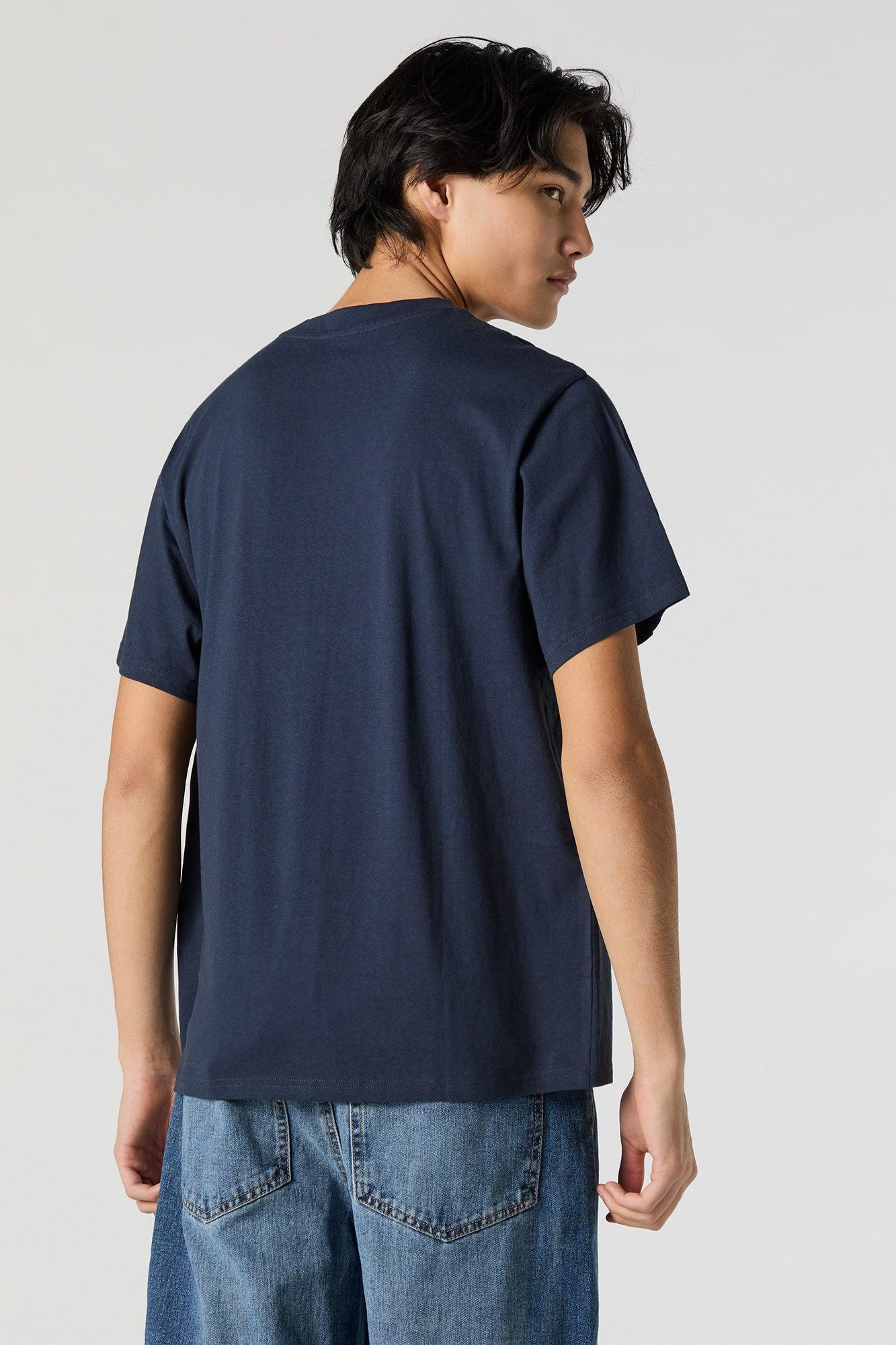 Embroidered Colourblock T-Shirt Male Product Image