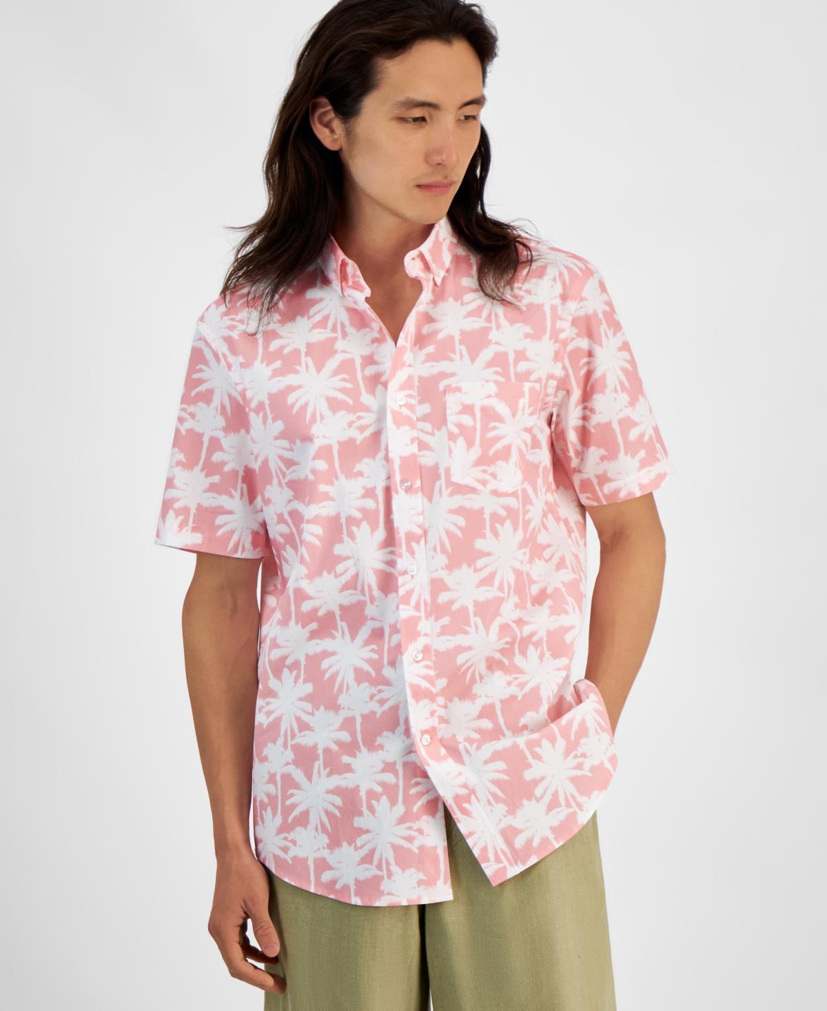 Club Room Mens Palm Breeze Regular-Fit Stretch Printed Button-Down Poplin Shirt, Created for Macys Product Image