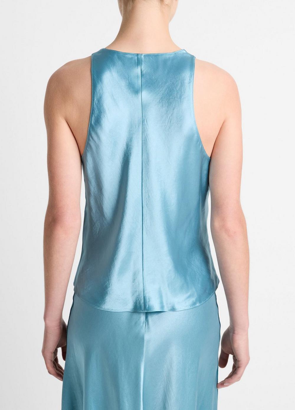 Womens Satin Crossover V-Neck Tank, Earthly, Size L Vince Product Image
