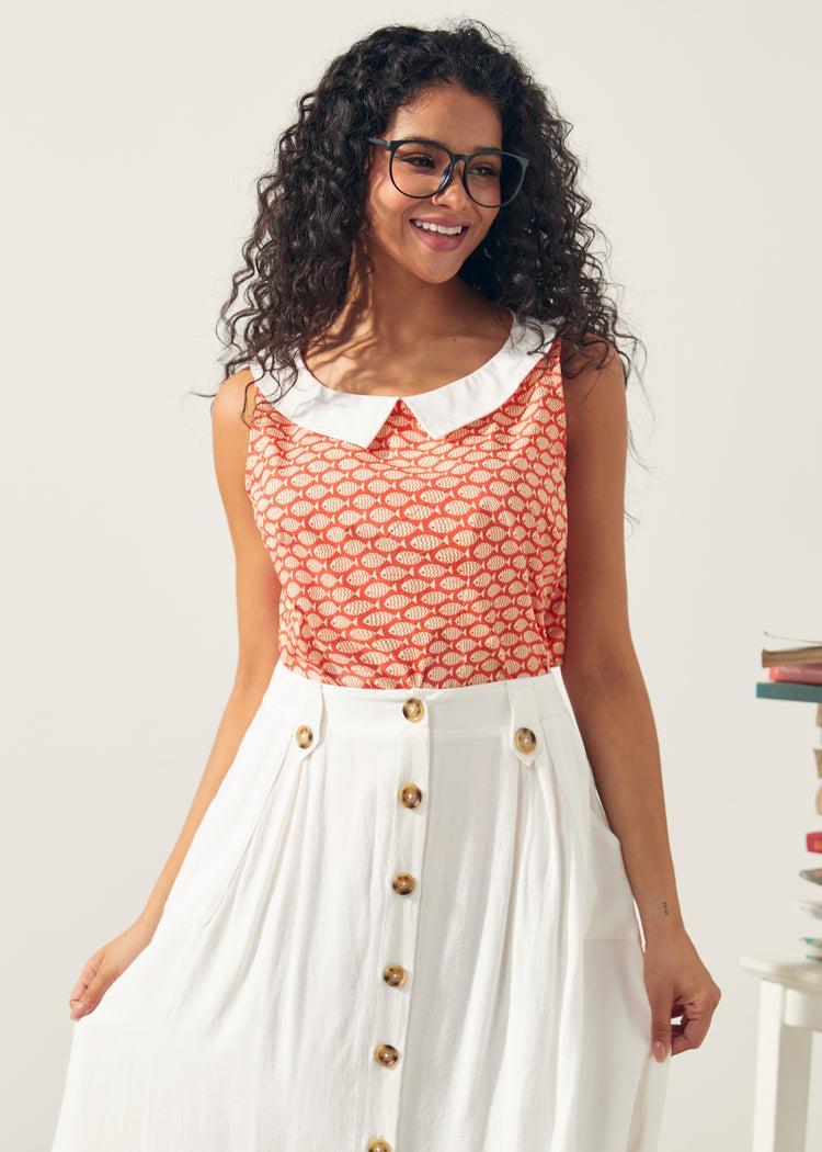 The Class Act Collar Top Product Image