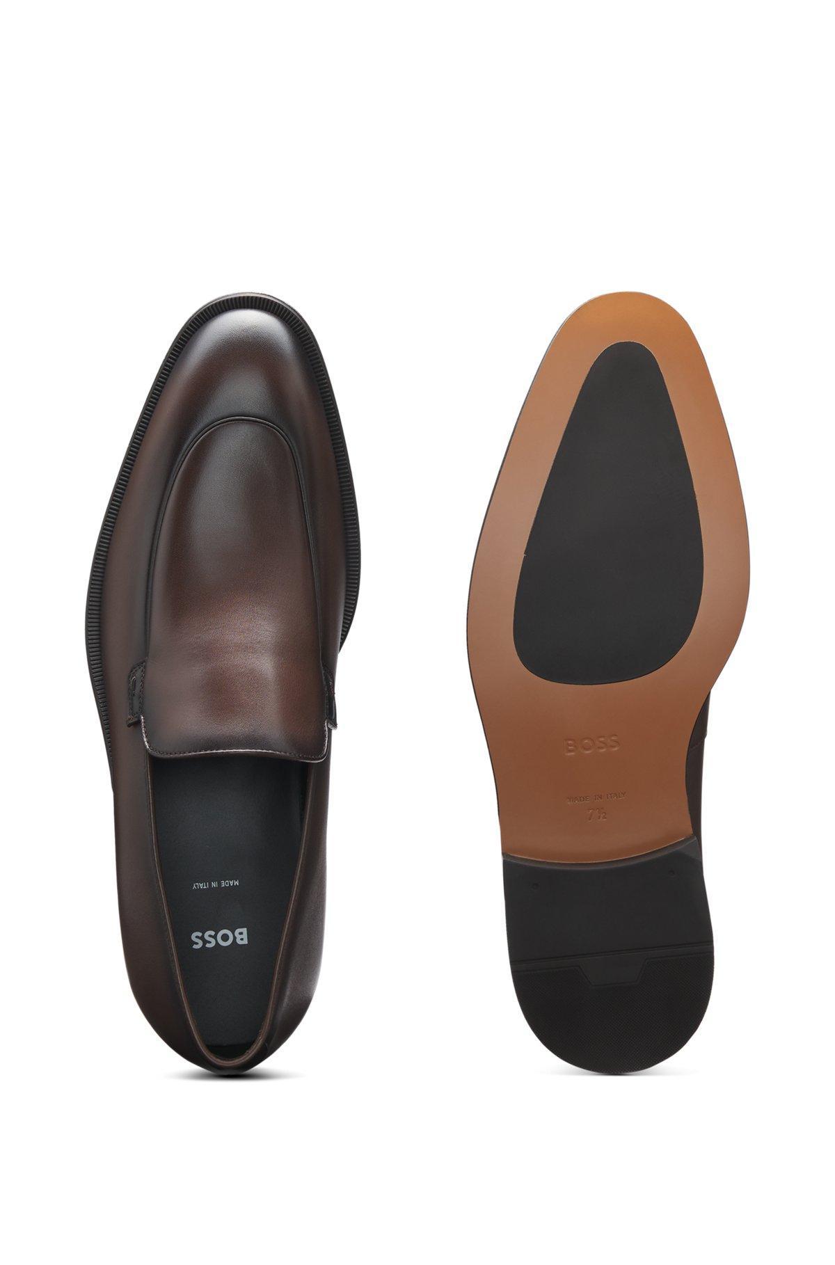Leather loafers with apron toe Product Image