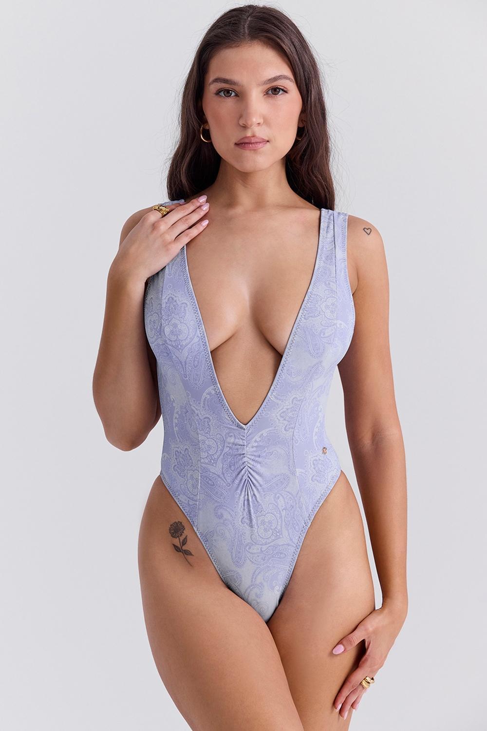 Capri  pink paisley high leg bikini bottom Product Image