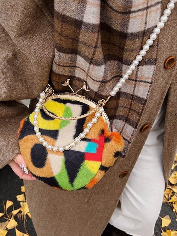 Contrast Color Zipper Crossbody Bags Handbags Product Image