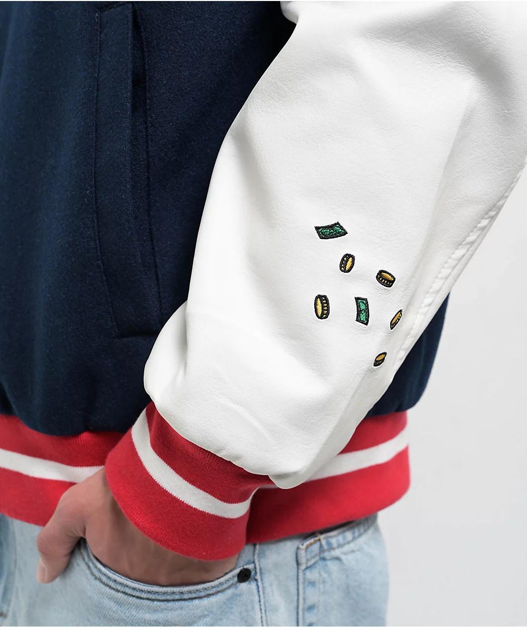 Empyre Brick Navy & White Varsity Jacket Product Image