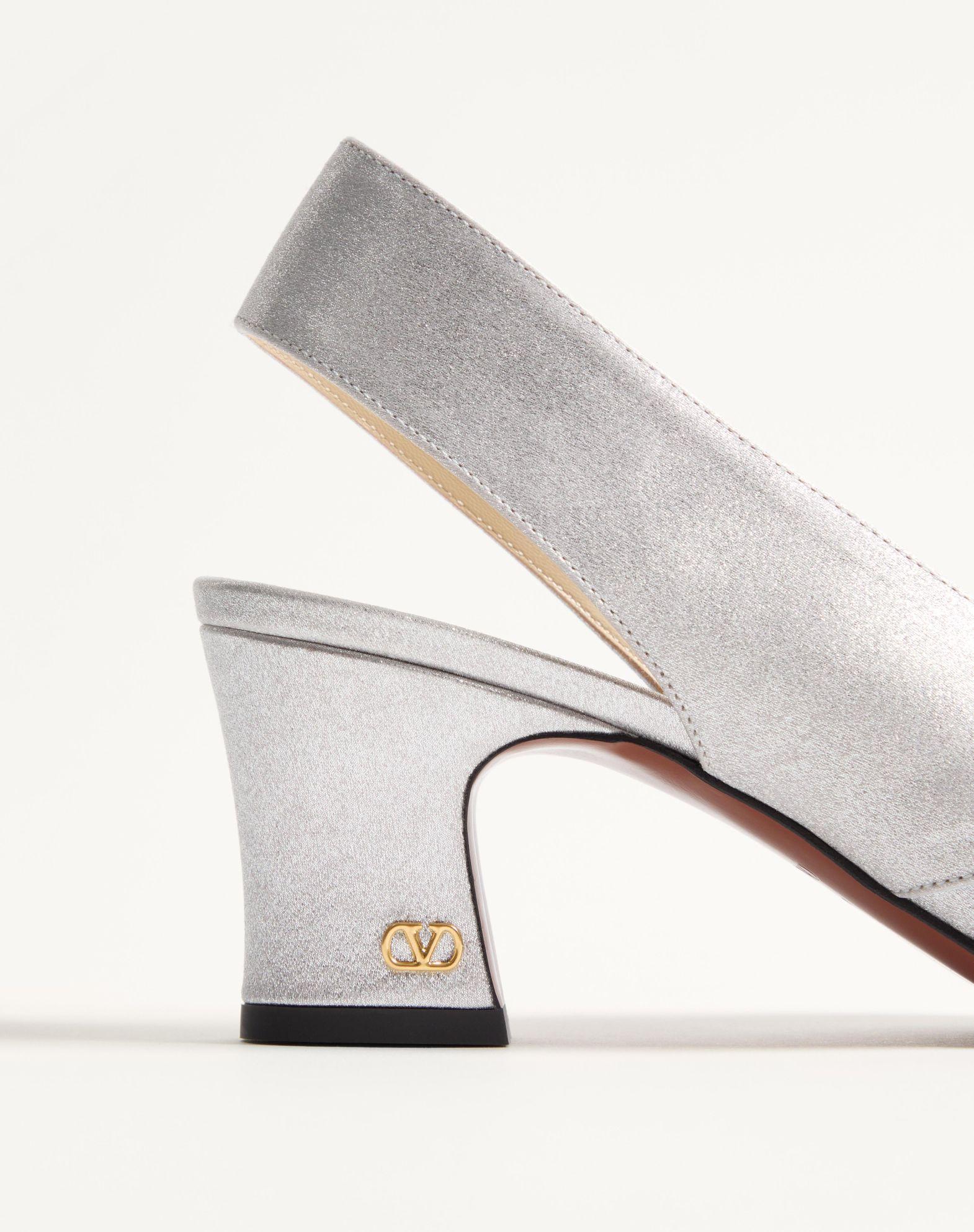 Adamantine Slingback Pumps In Glitter Fabric 60Mm Product Image