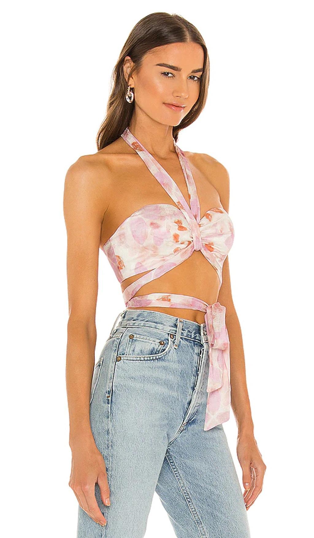 HOUSE OF HARLOW 1960 X Sofia Richie Tammy Top In Watercolor Floral Product Image