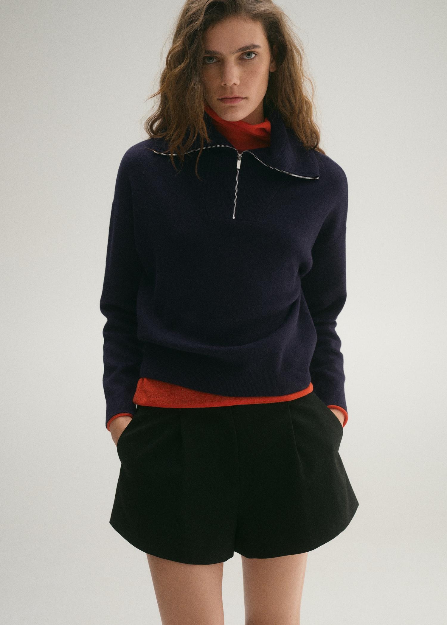 Zip neck jumper - Women | MANGO USA Product Image