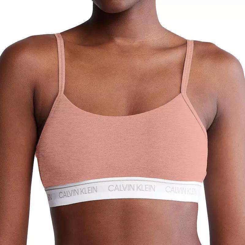 Women's Calvin Klein Archive Logo Lightly Lined Bralette QF7534, Size: Small, Desert Brown Product Image