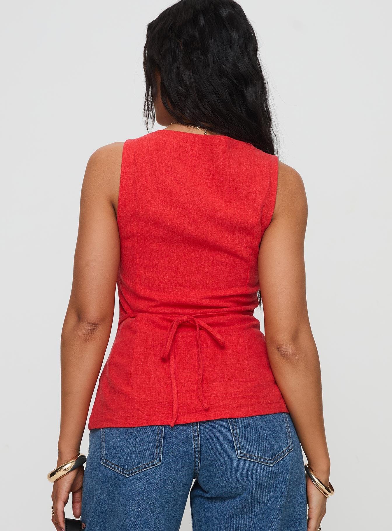Spirito Vest Top Red Product Image
