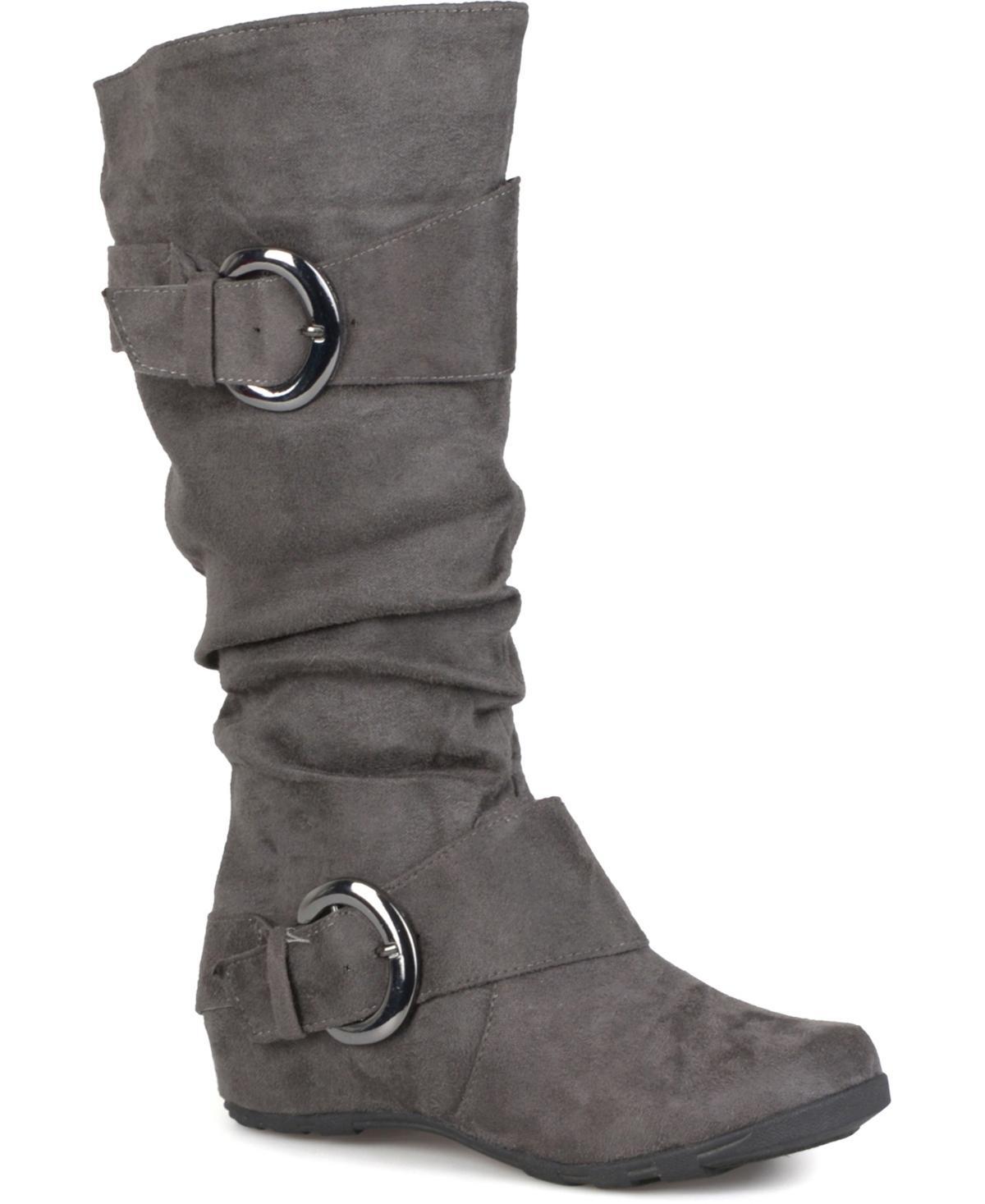 Journee Collection Womens Jester Rouched Buckle Mid Shaft Boots Product Image