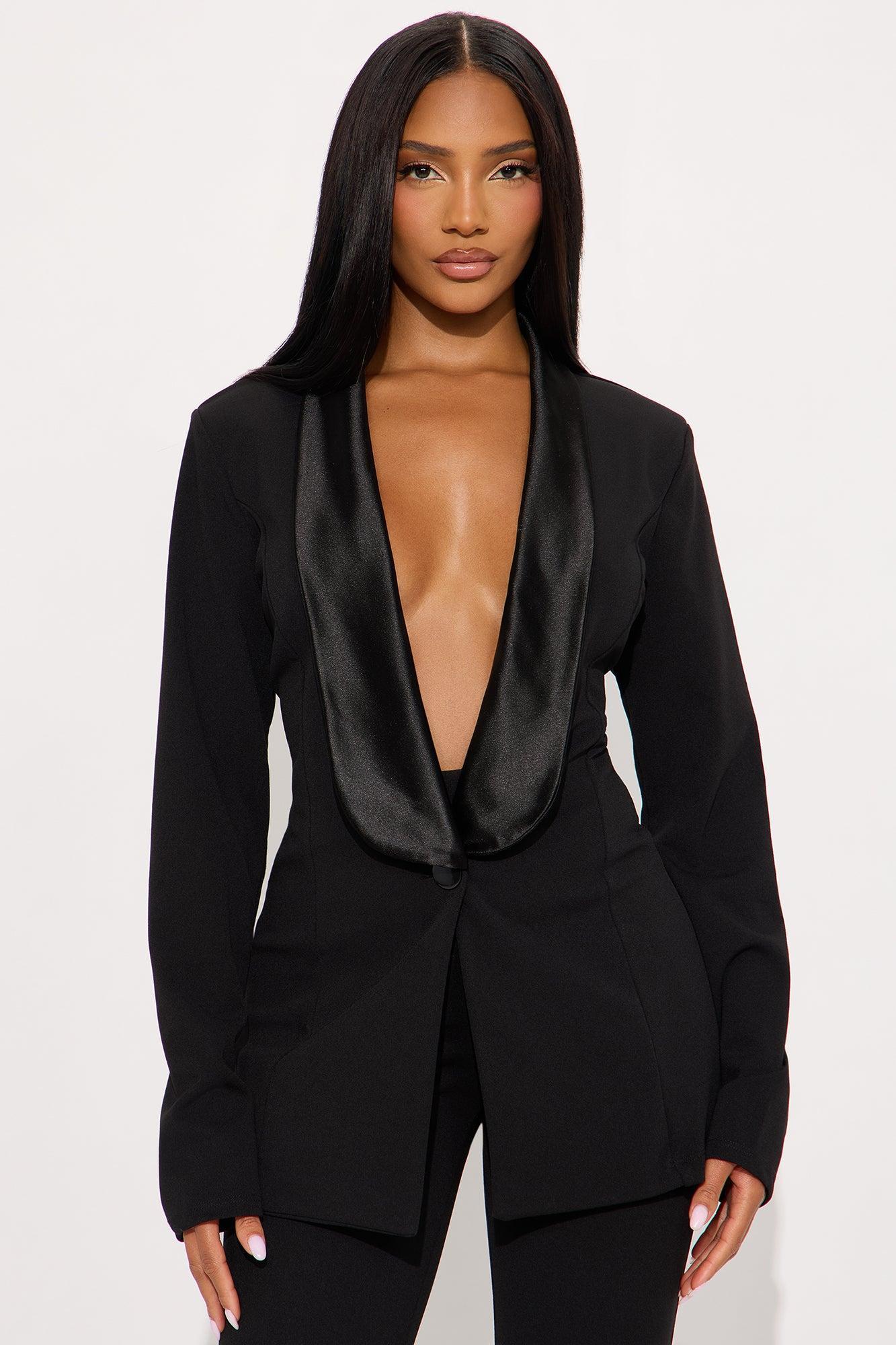 Ella Blazer Pant Set - Black Product Image