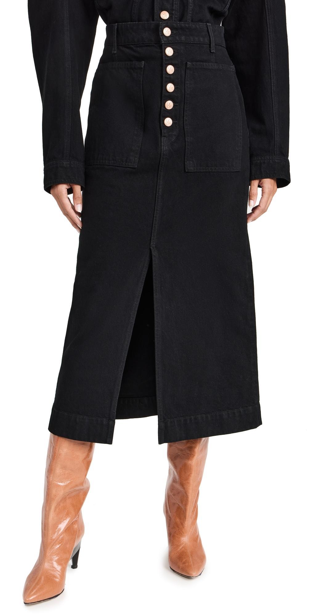 Womens Bea Denim Midi-Skirt Product Image