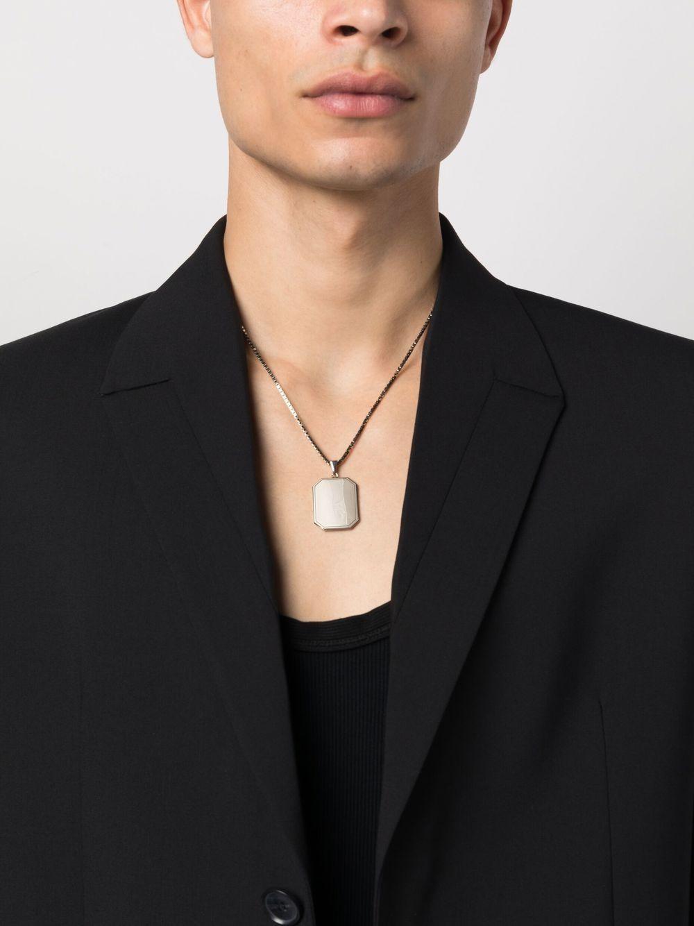 logo-pendant box chain necklace Product Image