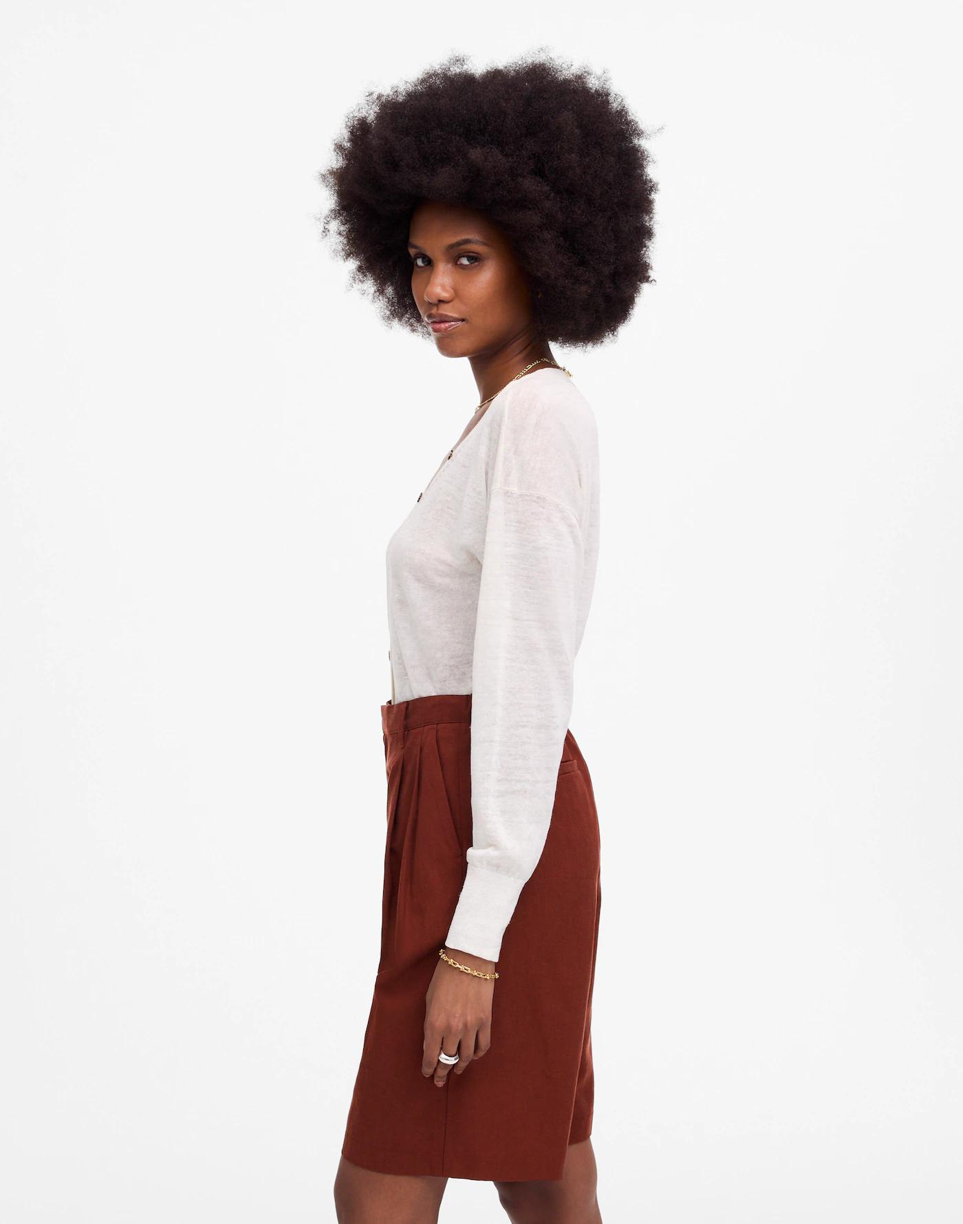 Relaxed Pleated Trouser Shorts in Drapey Twill Product Image
