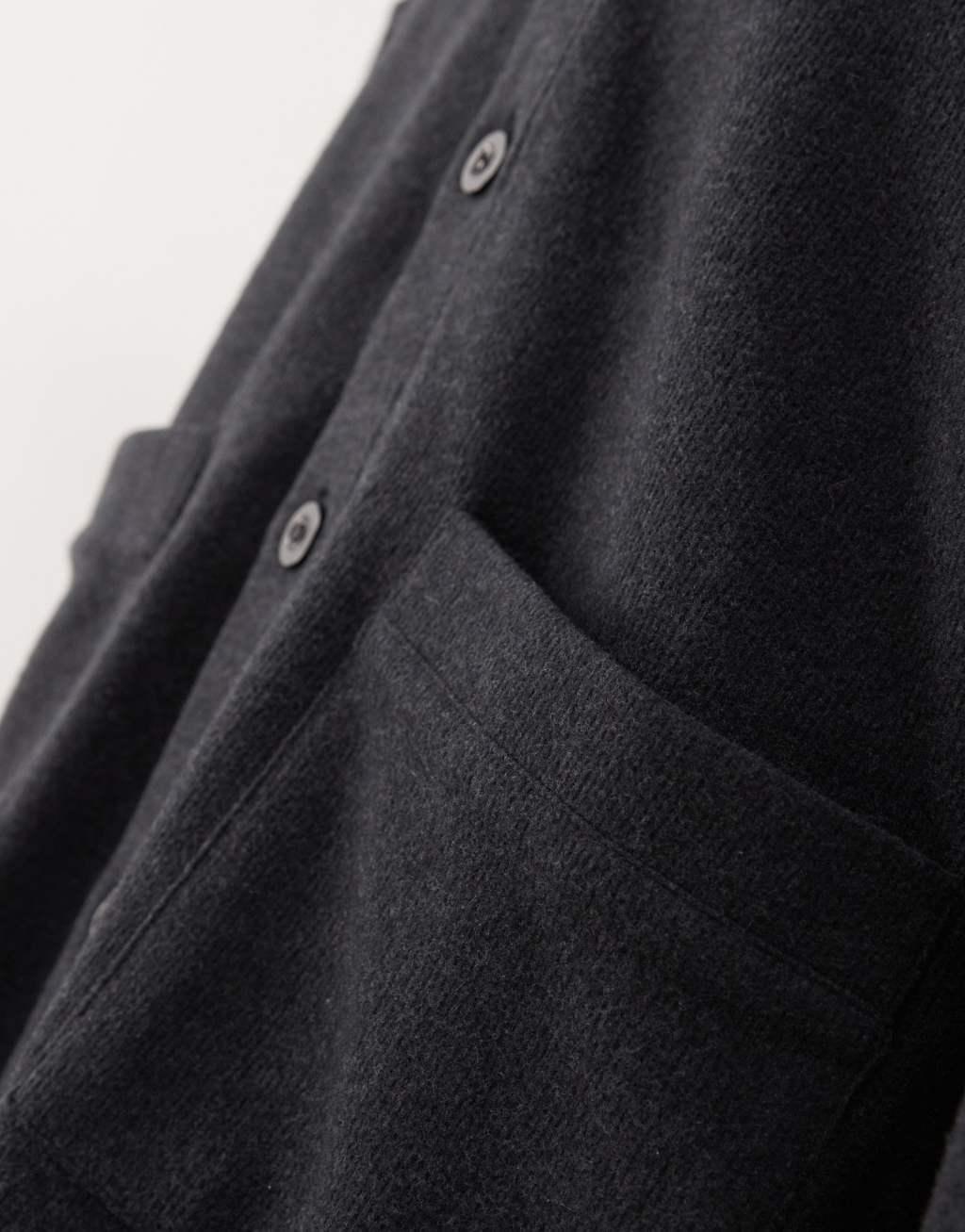 Reclaimed Vintage ribbed relaxed fit cardigan in charcoal gray Product Image