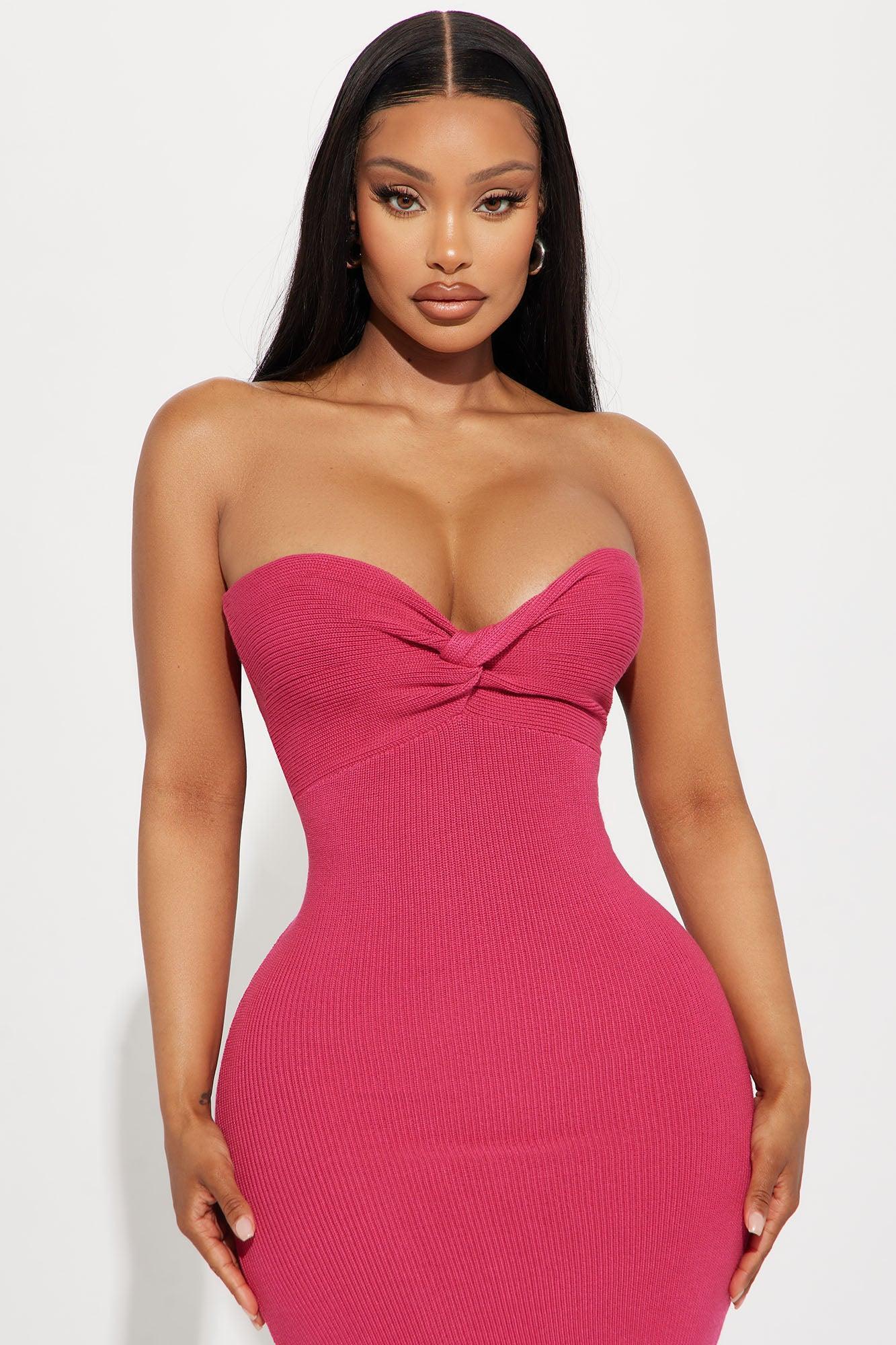 Got Me Twisted Sweater Midi Dress - Pink Product Image