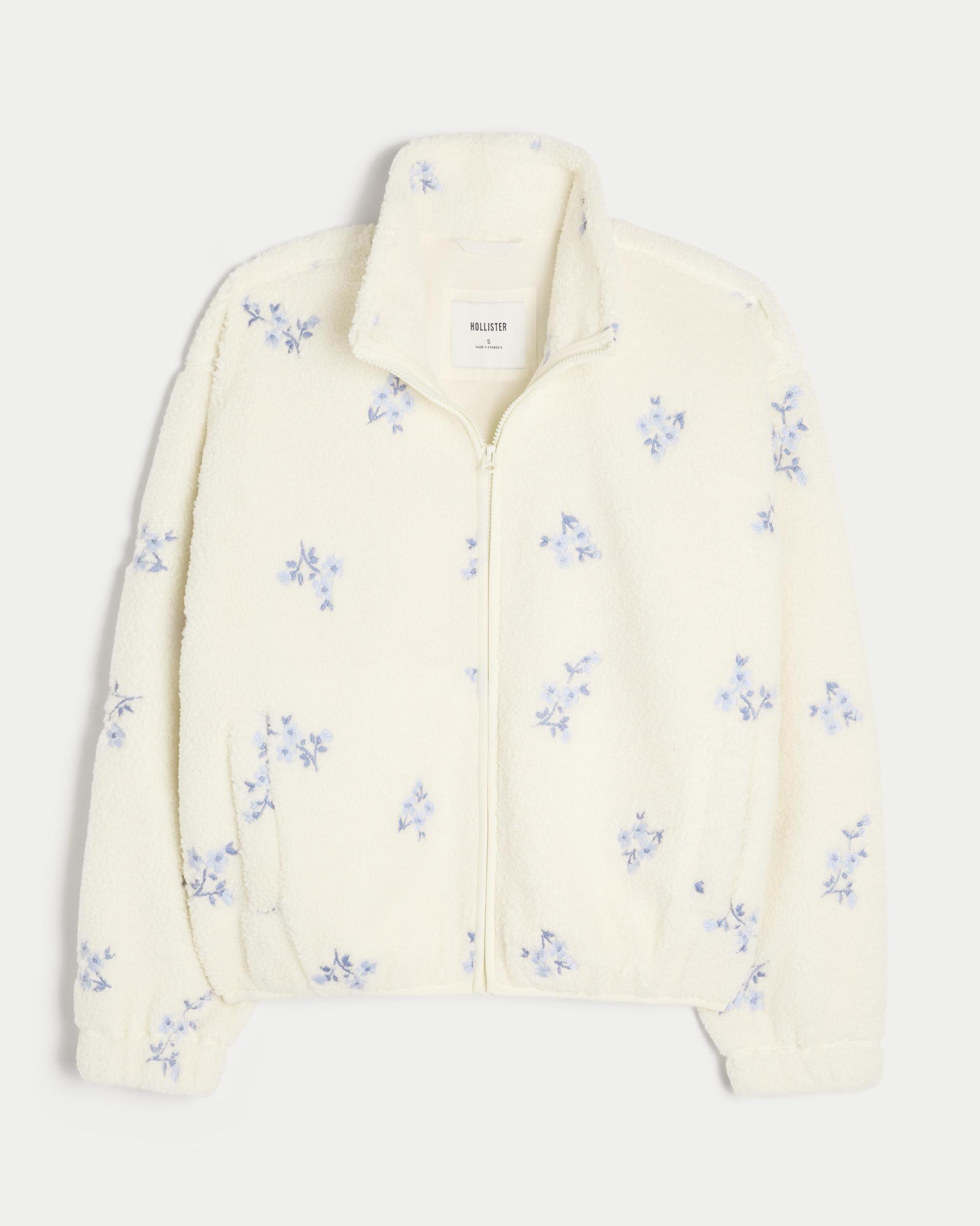 Embroidered Sherpa Fleece Jacket Product Image