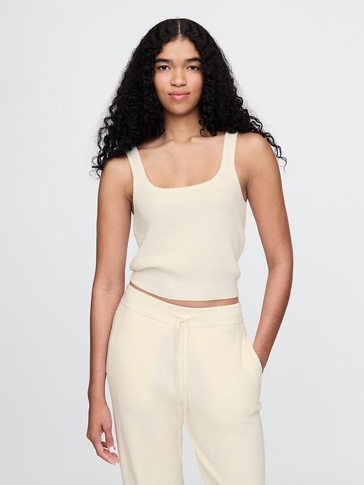 CashSoft Waffle PJ Cropped Tank Top Product Image