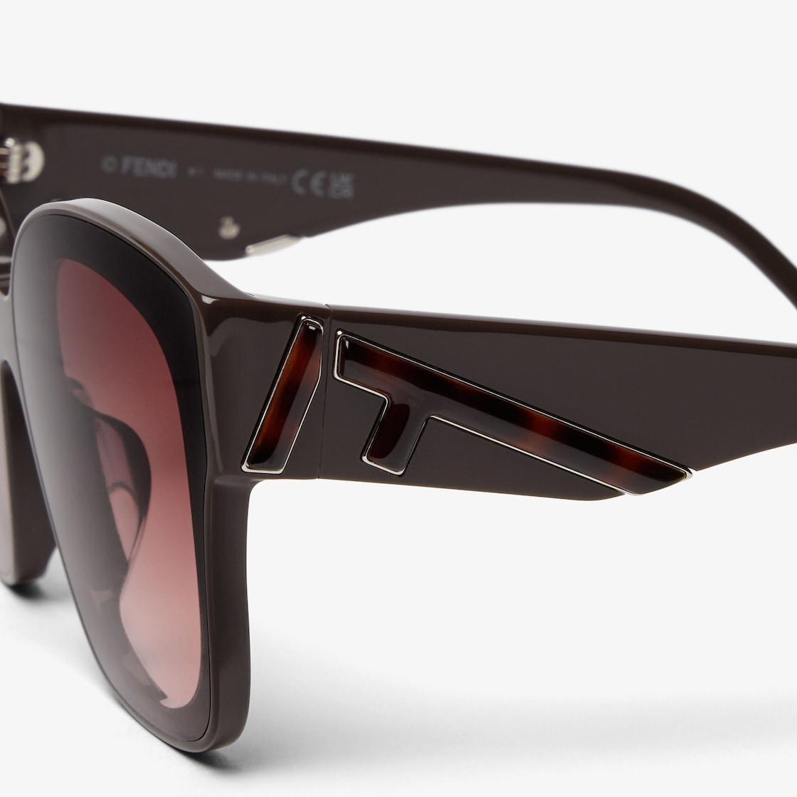 Fendi FirstLow bridge fit dark brown acetate sunglasses Product Image