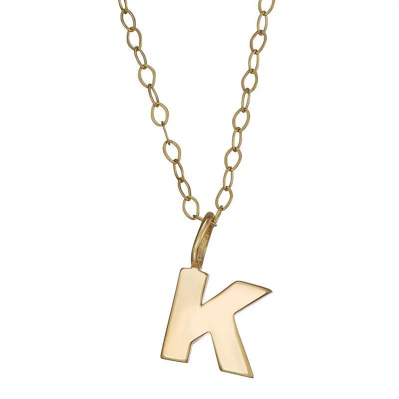 10K Gold Initial Pendant on 14K Gold Filled Chain, Womens Product Image