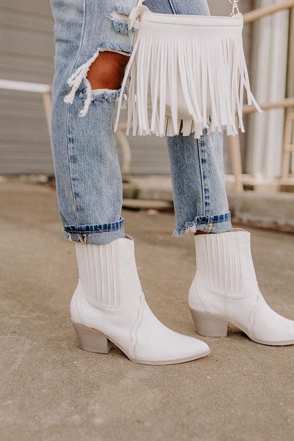 The Banter Faux Leather Boot in White Product Image