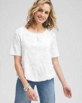 3D Applique Bubble Hem Top Product Image