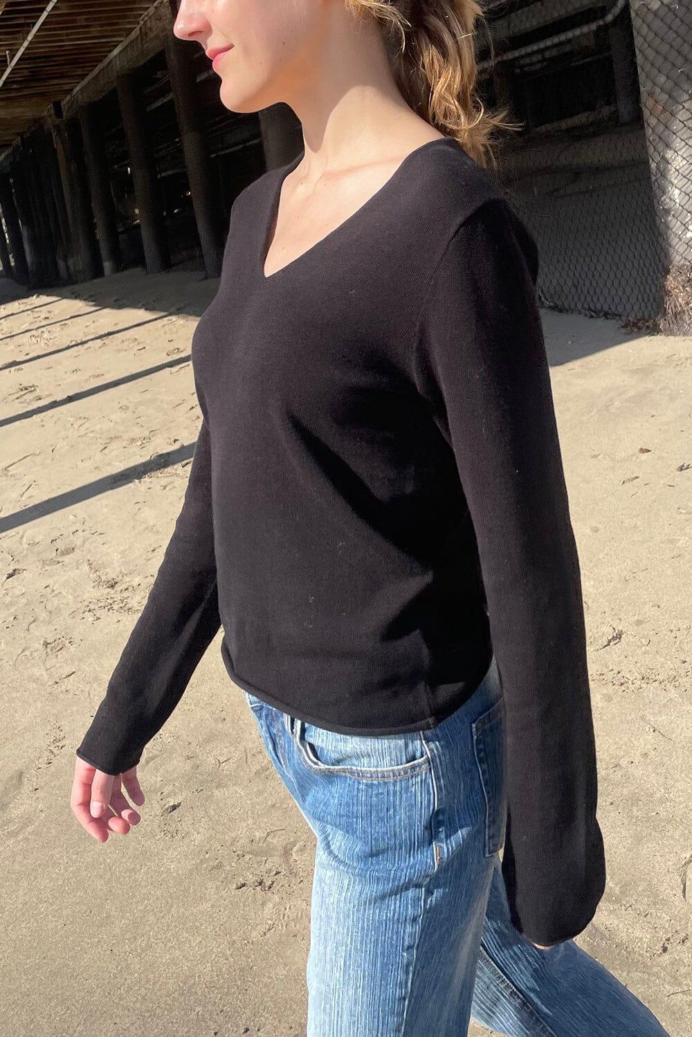Andi V-Neck Cotton Sweater Product Image